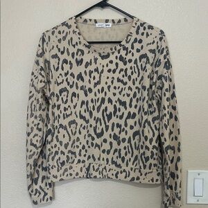 Women's Leopard Print Sweatshirt - Tan and Black